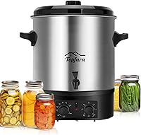 Topfurn 24.5QT Electric Water Bath Canner - Digital Temp Control, Timer, Stainless Steel for Jams, Pickles, Fruits