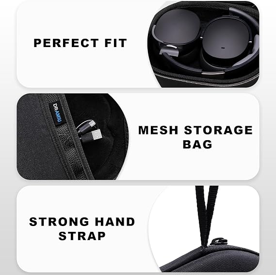 Skullcandy Crusher Evo/Crusher ANC 2 ile Uyumlu Taşıma Çantası Kulak İçi Gürültü Önleyici Kablosuz Kulaklık Siyah