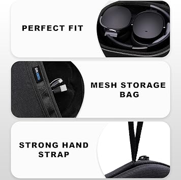 Skullcandy Crusher Evo/Crusher ANC 2 ile Uyumlu Taşıma Çantası Kulak İçi Gürültü Önleyici Kablosuz Kulaklık Siyah