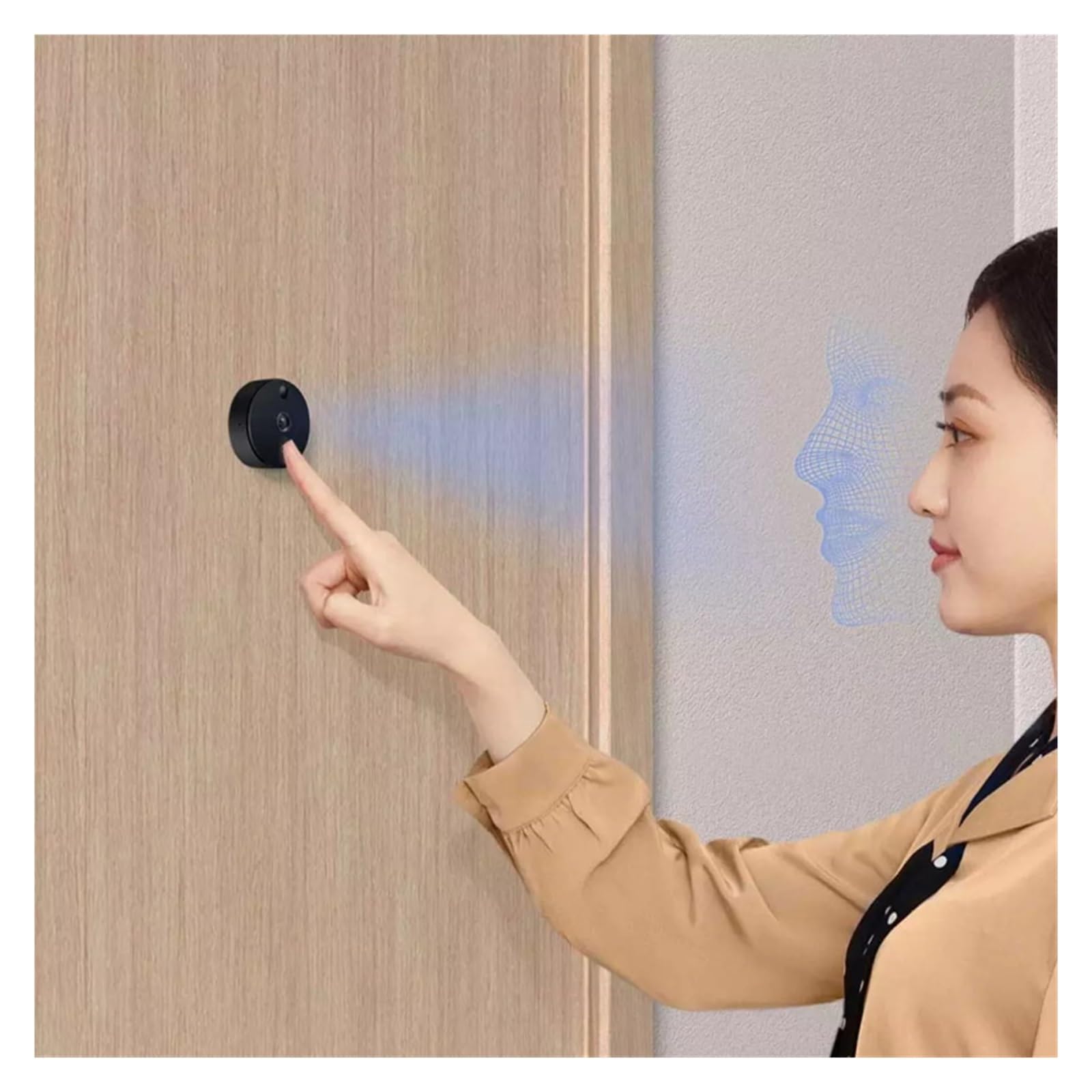 Interphone vidéo Intelligent pour Maison, caméra sans Fil Wi-FI Cat-Eye 1S, Sonnette vidéo avec Judas, Vision Nocturne Infrarouge HD 1080p