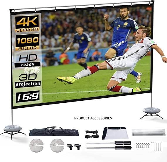 Staratlas Portable Projector Screen with Stand 100 inch 16