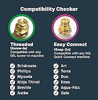 Vista 2 de Soda Sense Easy Connect Recipiente de Intercambio de CO2 de 60L – Paquete de 3, Repuesto para Cilindro de Conexión Rápida – Compatible SOLO