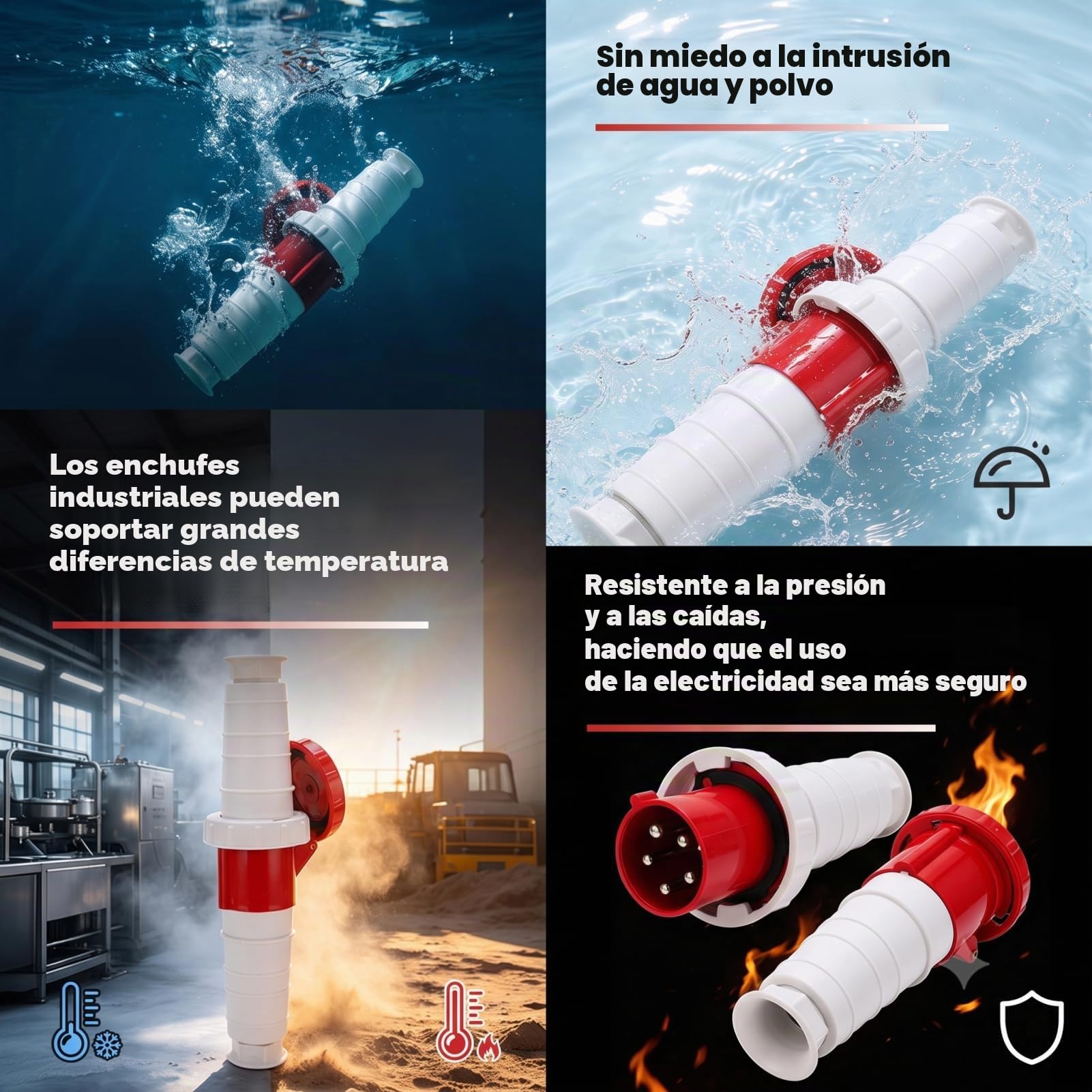 Conector Circular Industrial de alimentación de 5 pines 63A resistente al agua Industrial 3 fases 5 cables IP67 enchufe Adaptador Circular de alta potencia 380-415V 3P E N