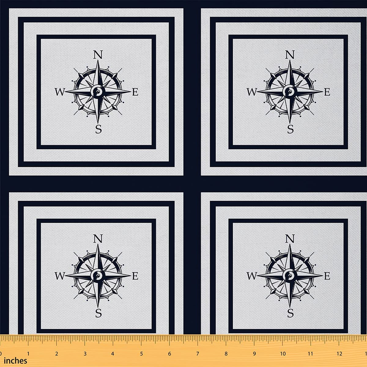 The Yard - Tessuto da tappezzeria a tema nautico per sedie, tessuto decorativo oceano costiero, per progetti fai da te, 3 yards (L276 x W150 cm)
