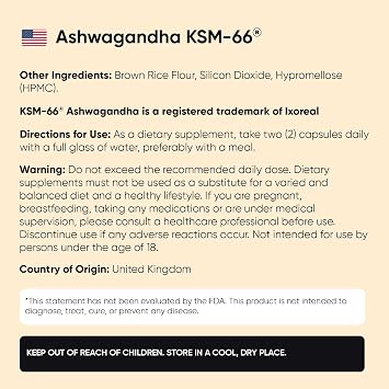 WeightWorld Ashwagandha KSM 66 Capsules | Black Pepper Extract & Vitamin B6