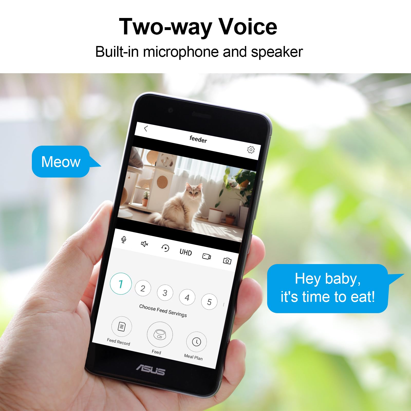 ANTELA Comedero Automático para Mascotas con Cámara HD 3MP, Personaliza Horarios y Porciones de Comida, Audio Bidireccional, Detección de Movimiento,VIsión Nocturna,Capacidad de 6L