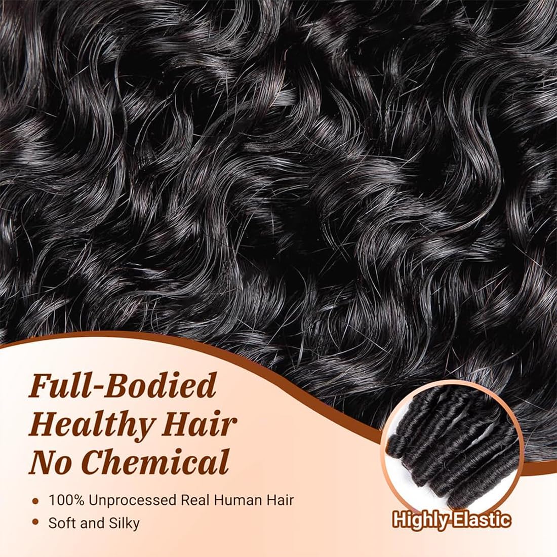 Ciocche di capelli veri burmani ricci ondulati, capelli umani Remy, non trattati, doppia trama, #1B, colore nero naturale, 3 ciocche per confezione, totale 150 g, 40,6 cm, 45,7 cm, 50,8 cm