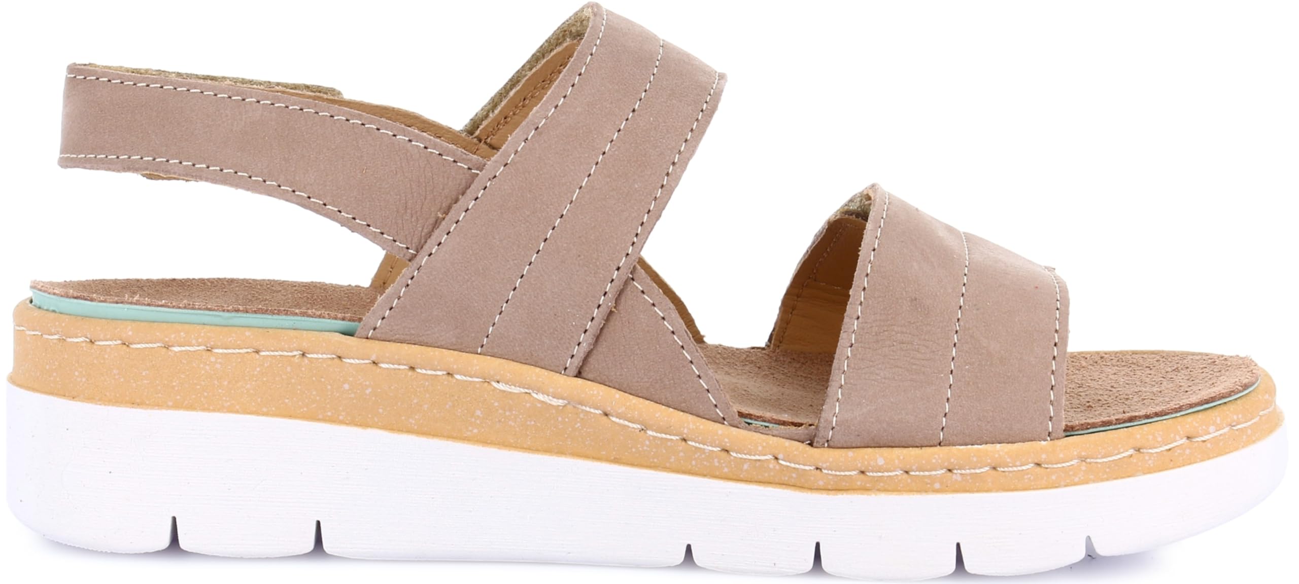 GRÜNLAND Moll - Sandalia Confort para Mujer, Piel Genuina, Hebilla Doble Ajustable, Cierre de gancho y bucle, Plantilla Extraíble de Látex y Piel Dry-Soft, Suela Contorneada, Tacón de 4,5 cm