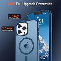 Vista 612 de SUPFINE Funda magnética para iPhone 11 (compatible con MagSafe) (protección contra caídas de grado militar), translúcida mate a prueba de golpes