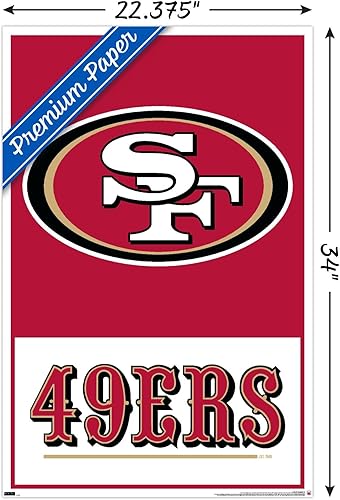 Miniatura 3 de Trends International NFL San Francisco 49ers - Póster de pared con logotipo 21, 22.37 x 34.00 pulgadas, versión premium sin marco