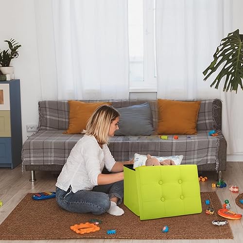 Miniatura 58 de Taburete otomano de almacenamiento otomano con reposapiés, banco plegable con almacenamiento, dormitorio de estudiantes y entrada, 16 x 12 x 12