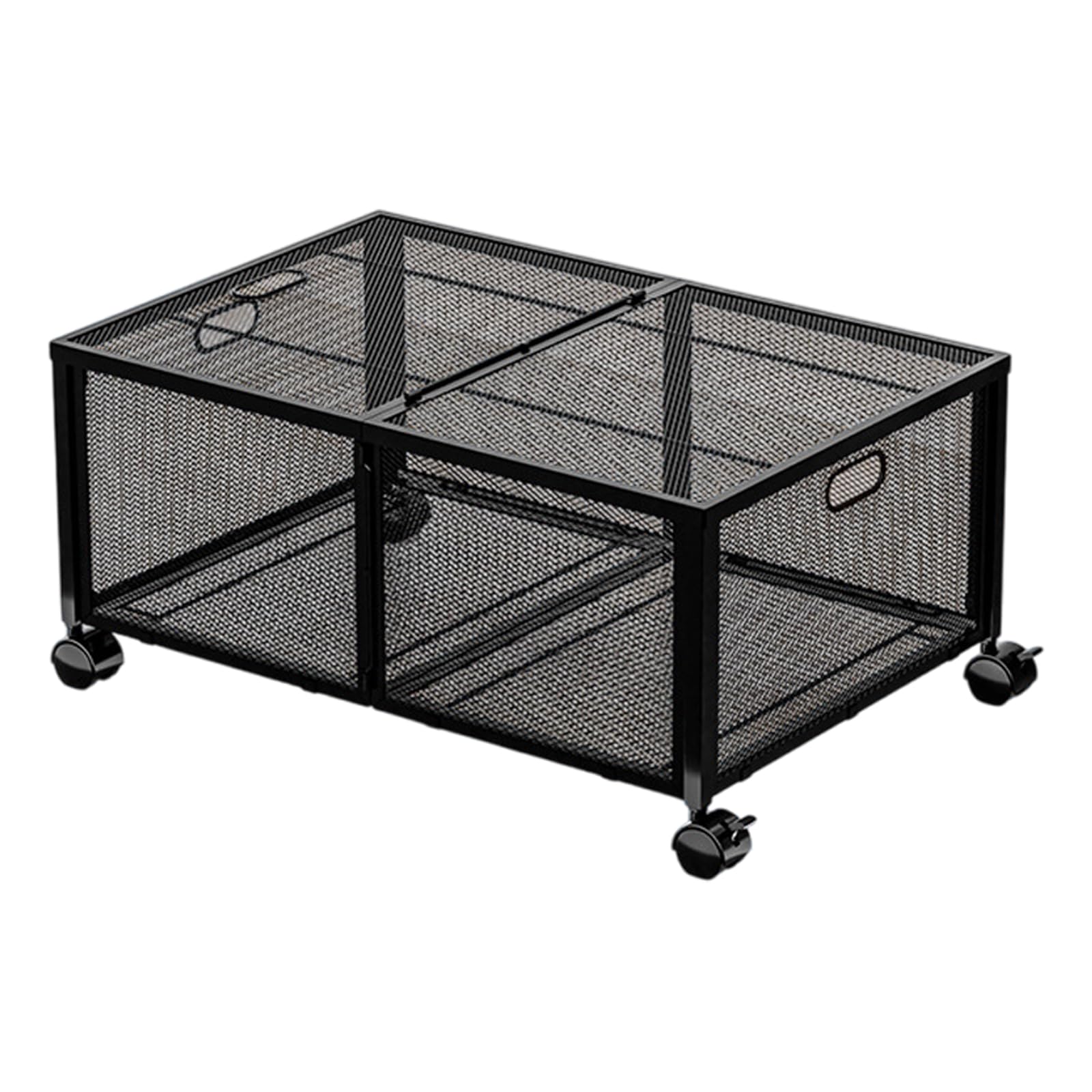 Buxuaaaa Underbed Clothes Storage Rack with Space Saving Metal Cart Bedroom Movable Clothes and Shoe Organiser Trolley and Shoe Organiser