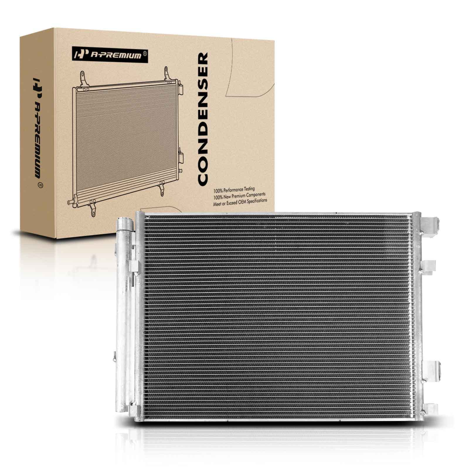 A-PremiumAir Conditioning A/C Condenser Compatible with Hyundai Veloster 2013-2017 L4 1.6L Turbocharged with Receiver Drier