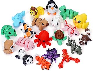 20-Piece 3D Printed Articulated Mini Animal Fidget Toy Set