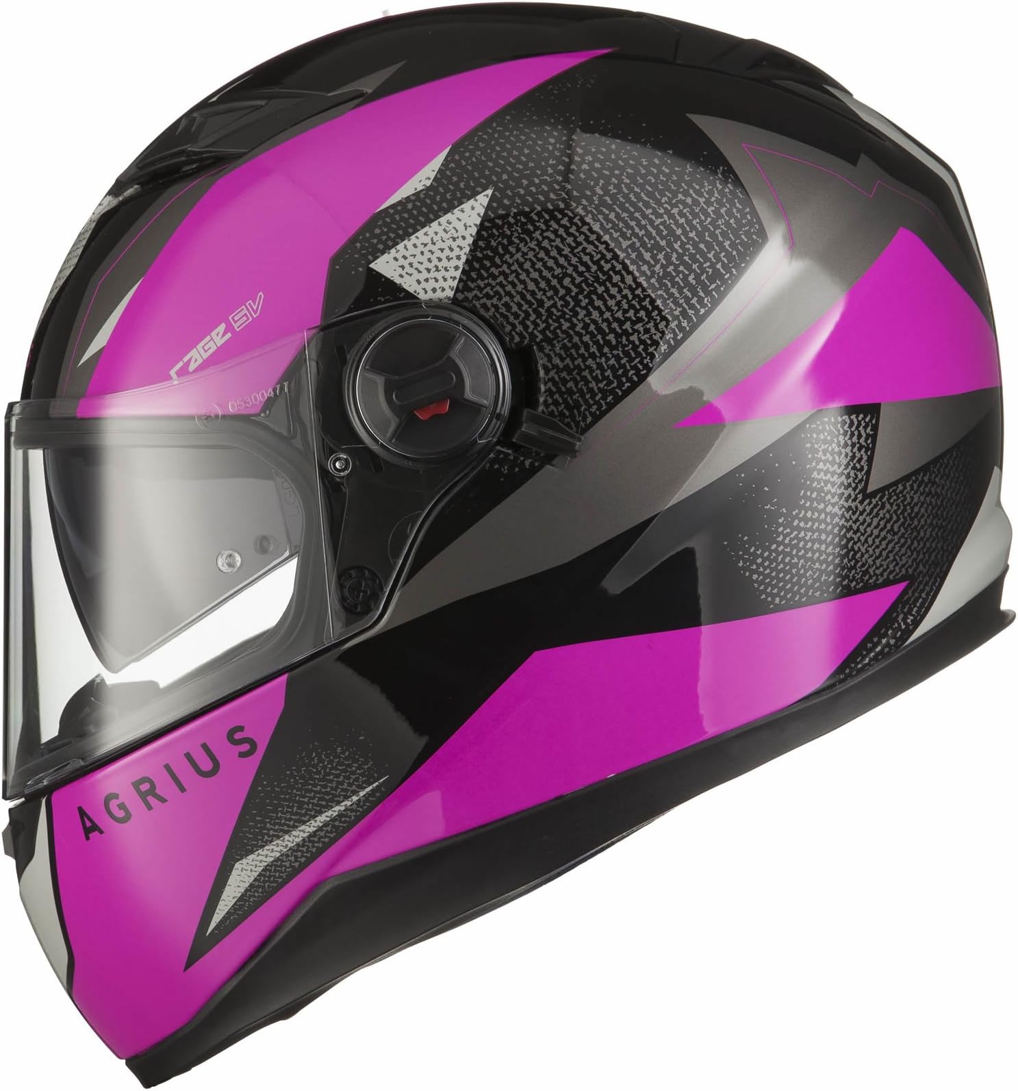 Agrius Rage SV Fusion Motorcycle Helmet M Gloss Black/Pink