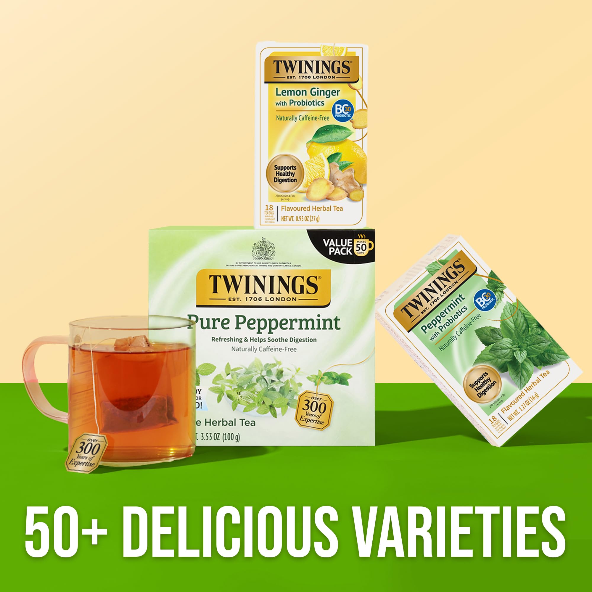 Amazon.com : Twinings Peppermint with Probiotics Herbal Tea, 18
