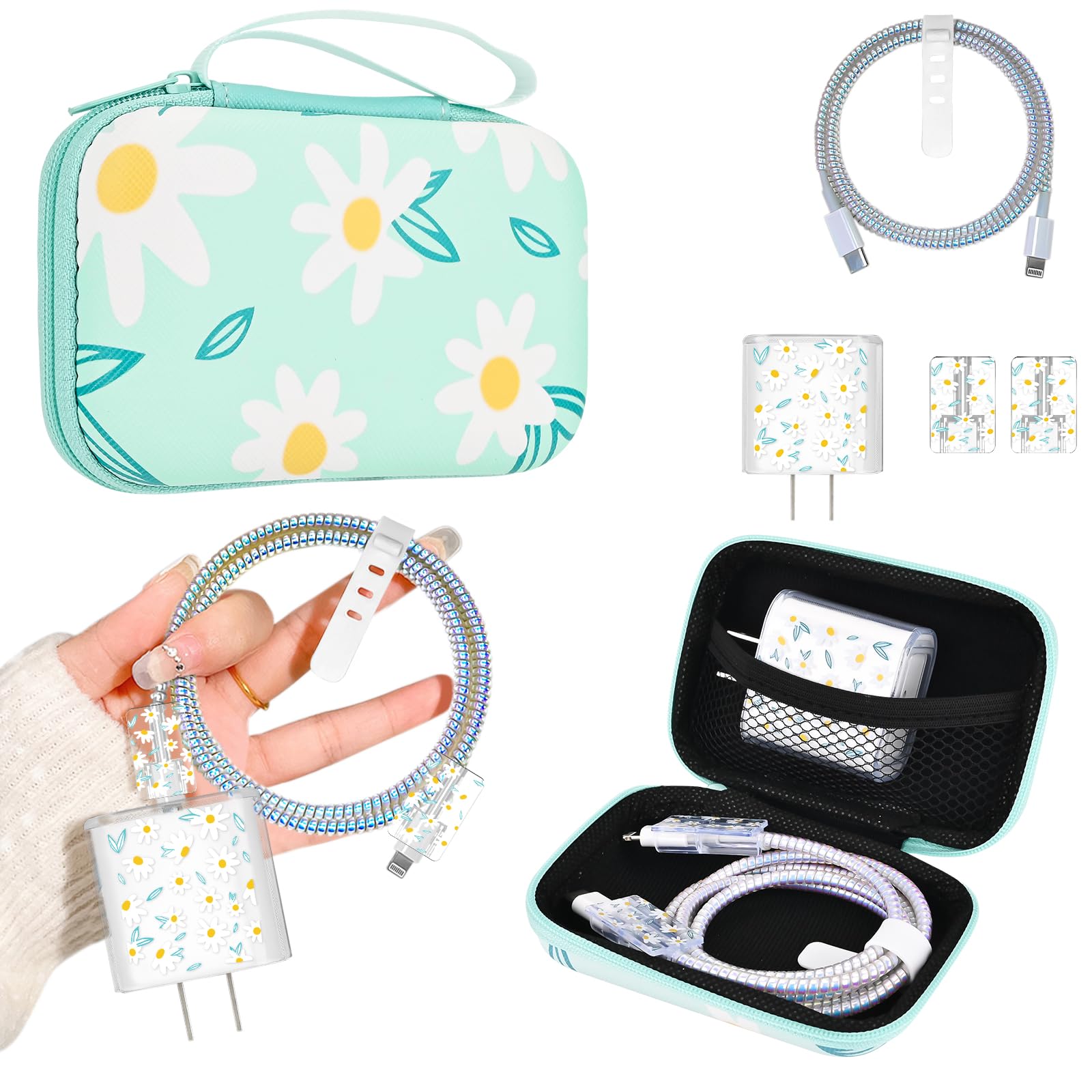 Evita cables rotos con el protector de cargador y bolsa de crisantemo 8