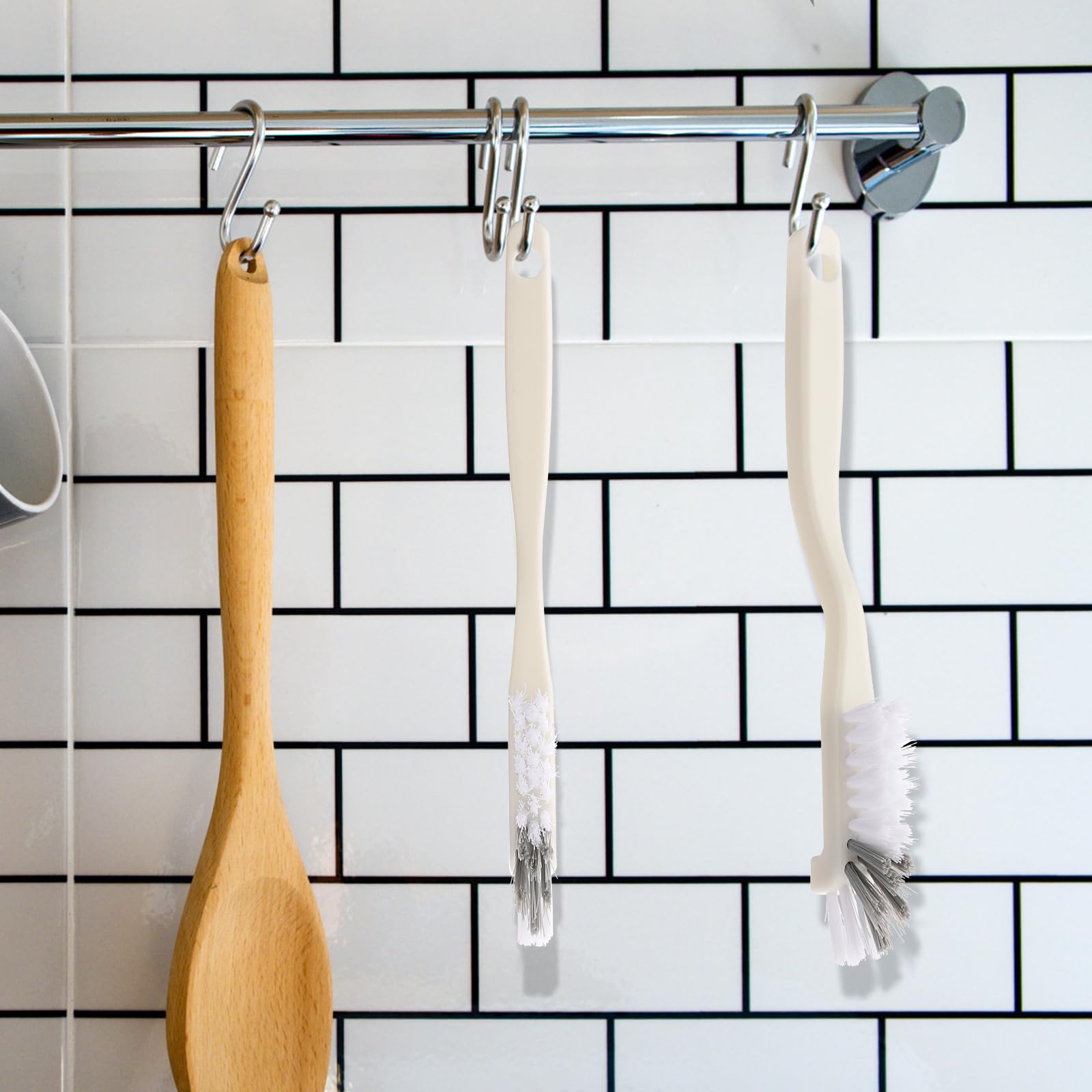 Cepillo de limpieza de cocina, cepillo de limpieza en ángulo recto, cepillos de limpieza de platos para fregadero, esquinas de borde de platos domésticos, limpieza de grietas de espacio pequeño con