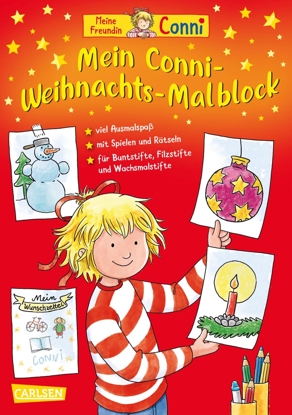 Mein Conni Weihnachts-Malblock: Für Kindergartenkinder ab 3 Jahren mit großflächigen Ausmalbildern, Spielen und Bastelvorlagen für die Adventszeit und Weihnachten