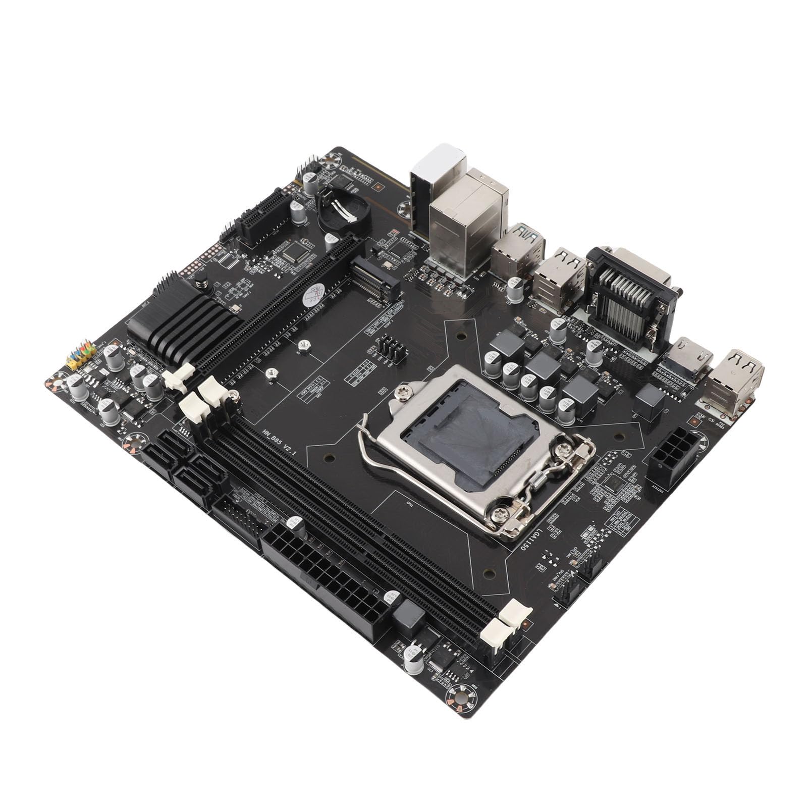 Placa Base para PC B85, Placa Base para Computadora de Escritorio Disco Duro M.2 Interfaz de CPU de 1150 Pines Tarjeta de Red 100M con Puente de Conversión de Modo NVME/SATa