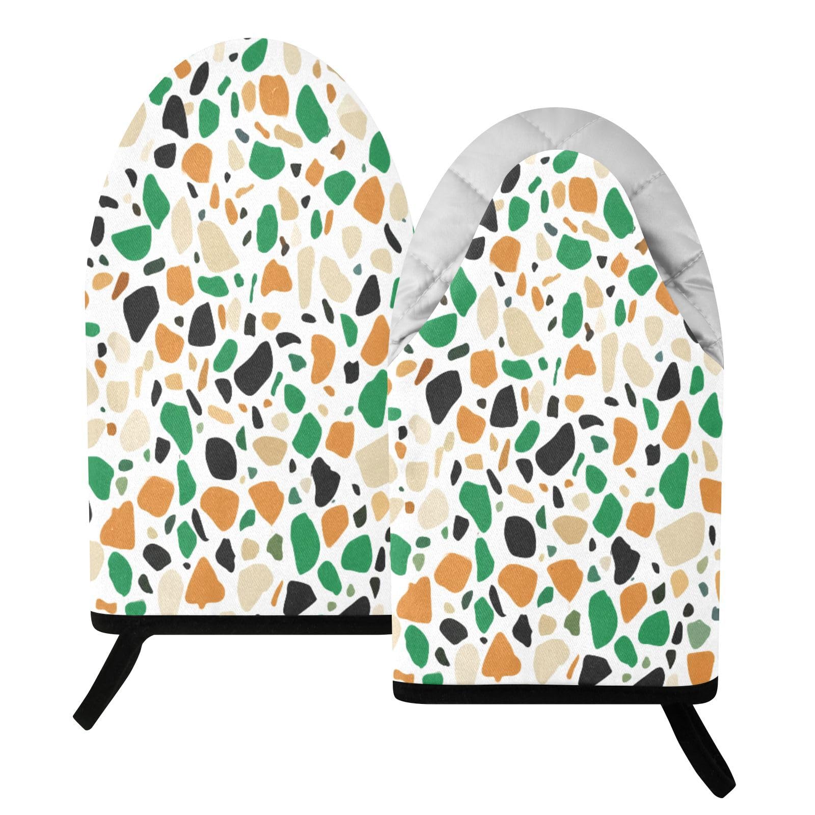 BURSTDDY Terrazzo Oven Mitt,Heat Resistant Kitchen Mitts for Cooking