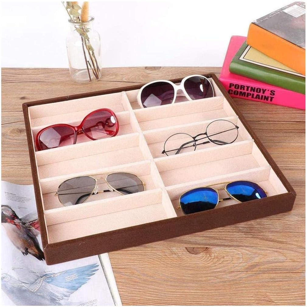 10 Grids Sunglass Box, Modern Glasses Organizer Eyeglass Display Storage Cases, Compartment Eyewear Storage Box Christmas, Valentine's Day, Mother's Day, Birthday Gifts for Her