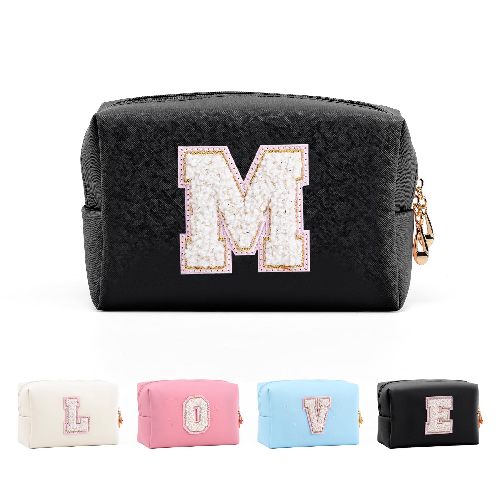 Bolsa de Maquillaje, Bolsa de Cosméticos Impermeable de Viaje, PU Cuero, Neceser de Baño, Bolsa De Aseo Y Almacenamiento para Mujer,Cosas Preppy para niñas Adolescentes (Letra A-Z) — view 92