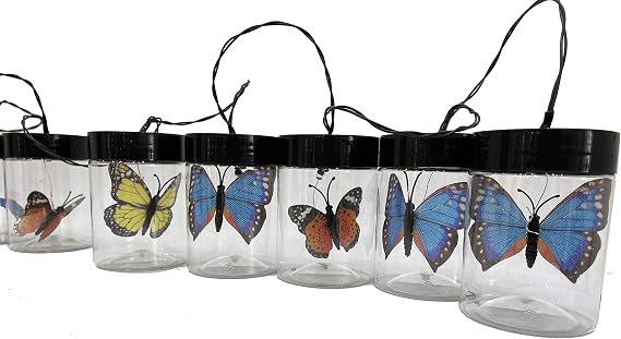 Solar Butterfly Jar String Lights