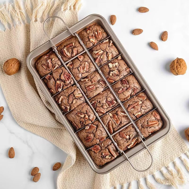 Orret Home 18 Gözlü Ayarlanabilir Karbon Çelik Brownie Kek Kalıbı – Yapışmaz Kaplama, Paslanmaz ve Dayanıklı Tasarım, Profesyonel Sunumlar İçin Mükemmel Seçim