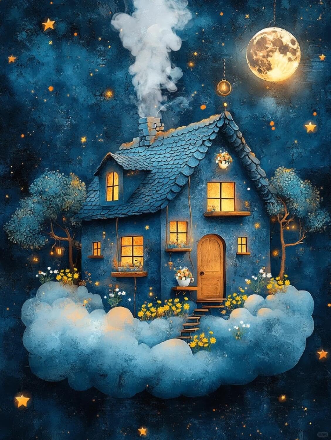 Rqwybcaxn Embroidery Beads Kit Cartoon House 40x50cm