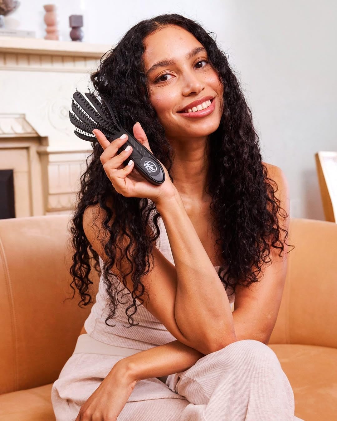 Wet Brush Go Green Curl IntelliFlex - Cepillo desenredante para cabello rizado, ultra suave para cabello rizado, sin puntas abiertas y sin dolor, paquete de 2, color negro