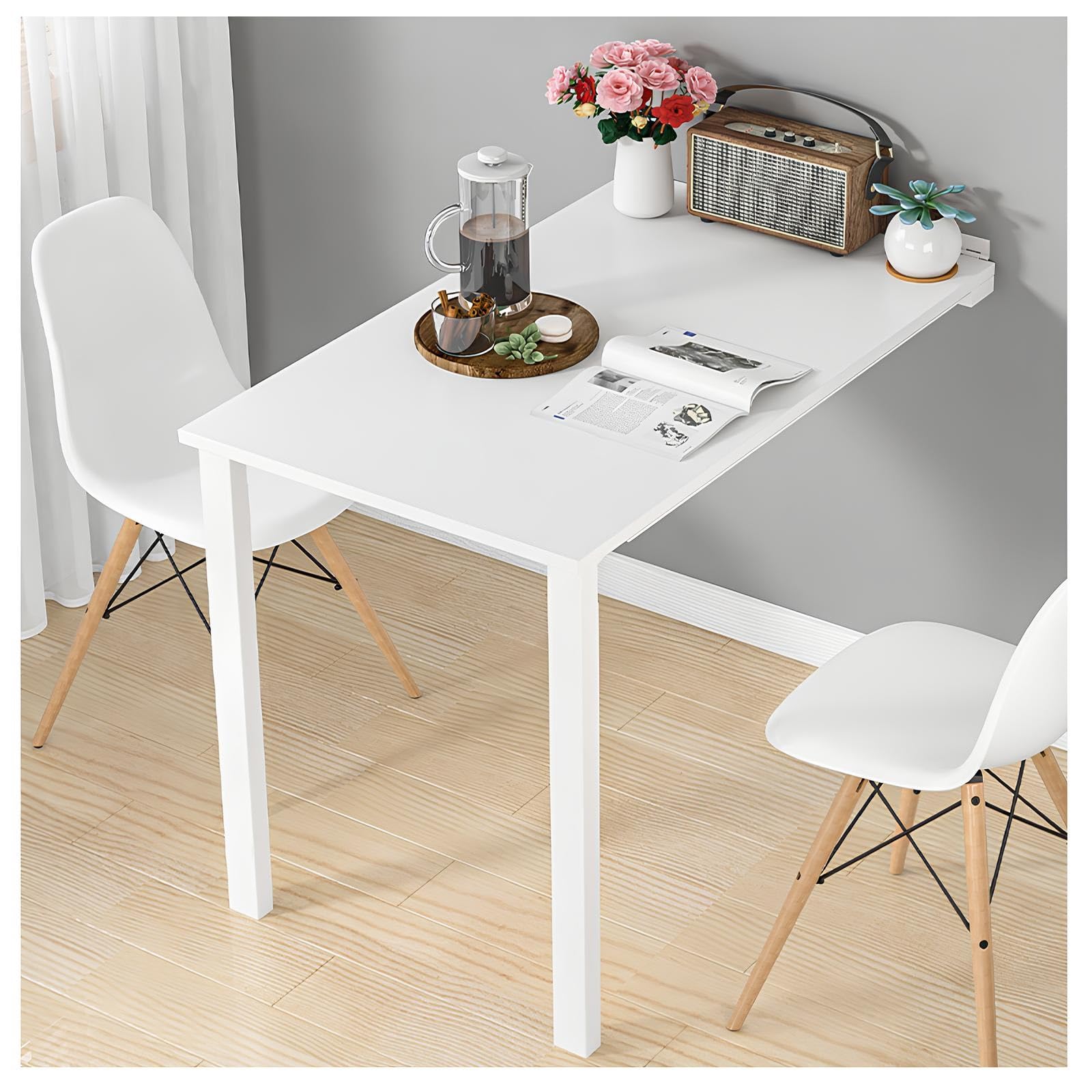 Table murale pliante 90x60 cm compacte avec vis pour bureau à domicile