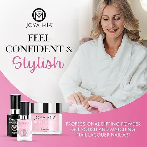 Miniatura 2 de JOYA MIA Esmalte de gel en polvo profesional y laca de uñas a juego. Arte de uñas de larga duración, simplemente aplica, fácil de remojar en frascos