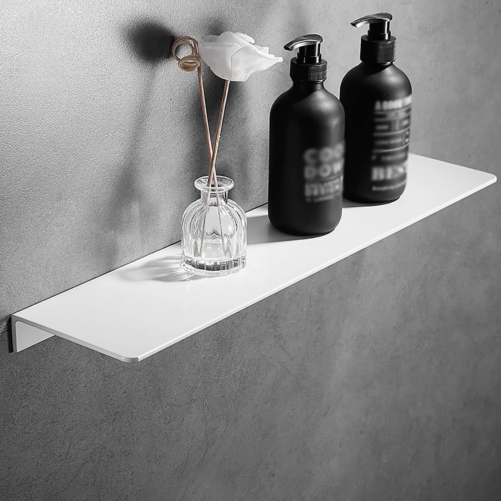 Naścienny stojak na przyprawy na zioła aluminiowy wiszący organizer kuchenny rozwiązanie do przechowywania (60 cm biały) nowoczesny design oszczędność miejsca, idealny dla domowych kucharzy