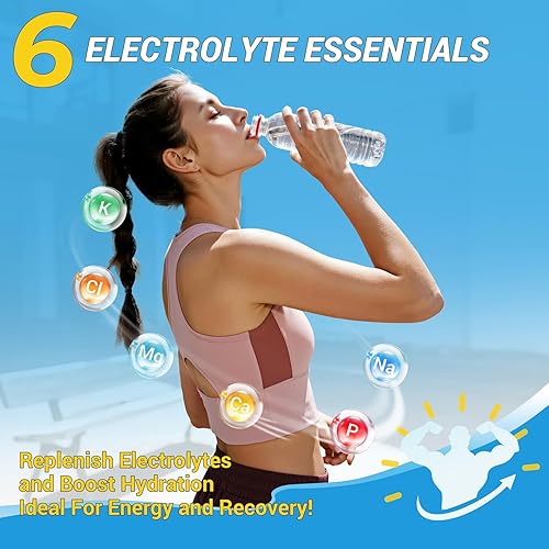 Miniatura 4 de Paquetes de electrolitos en polvo, mezcla de bebidas en polvo de electrolitos sin azúcar, 30 paquetes de hidratación, paquete variado, apto para