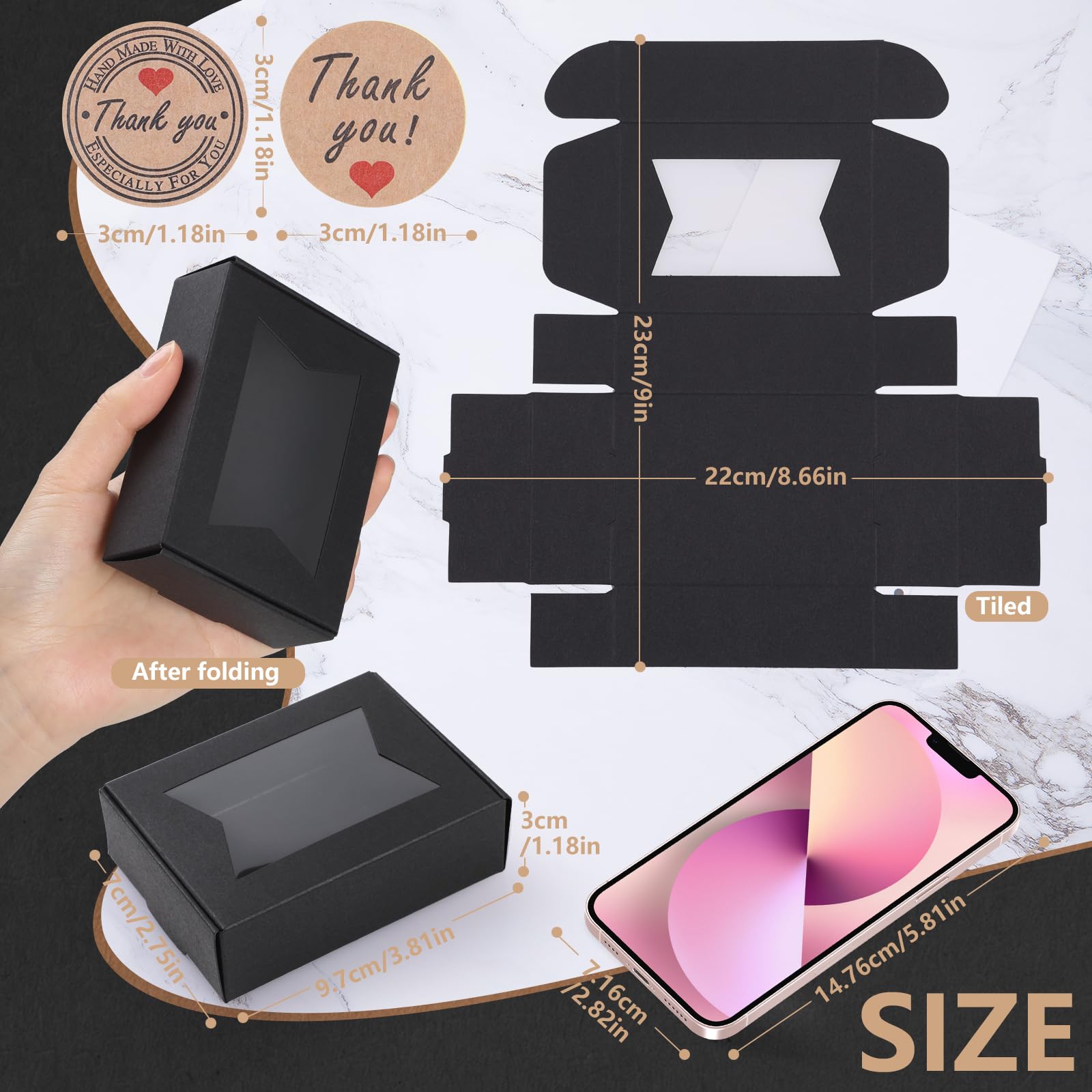 Scatoline Regalo Kraft Con Finestra - 40 Pezzi 9,7x7x3 Cm - Per Bomboniere, DIY, Matrimoni E Compleanni - Foto 6