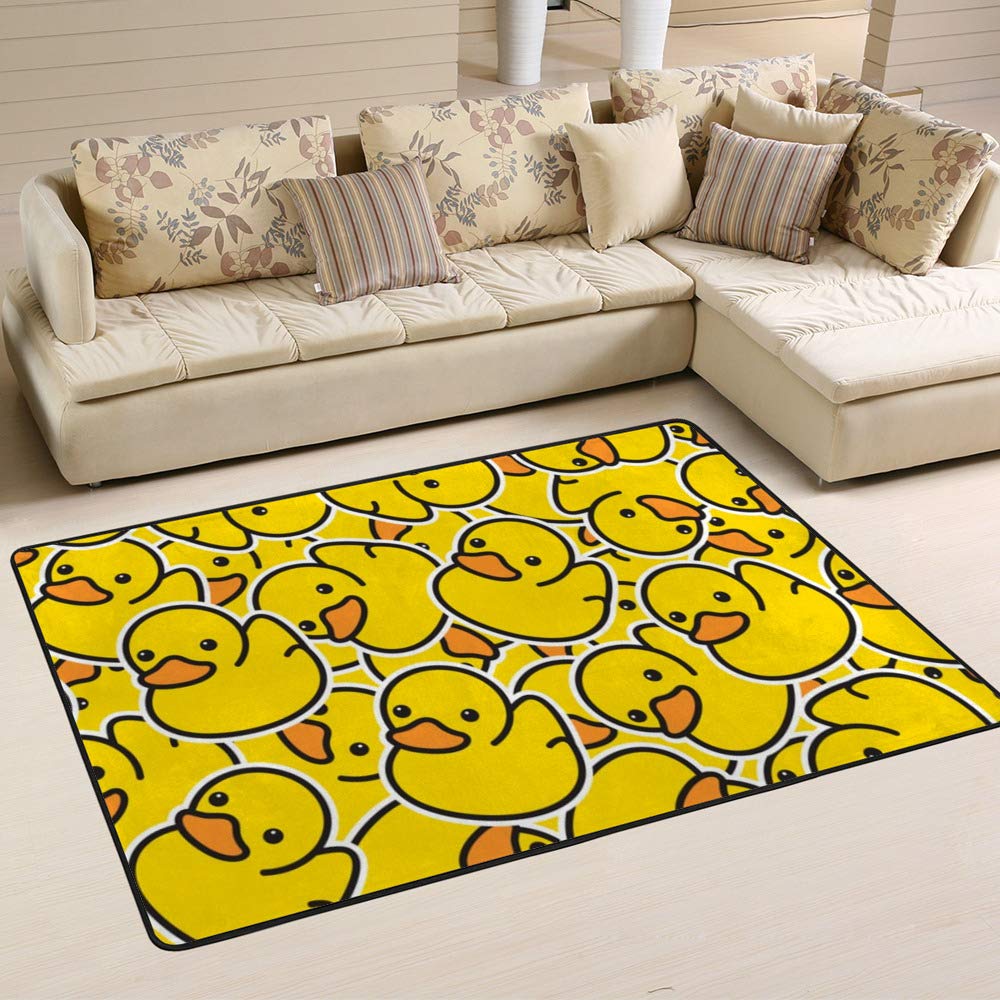Tapis en caoutchouc canard jaune facile à nettoyer pour salon