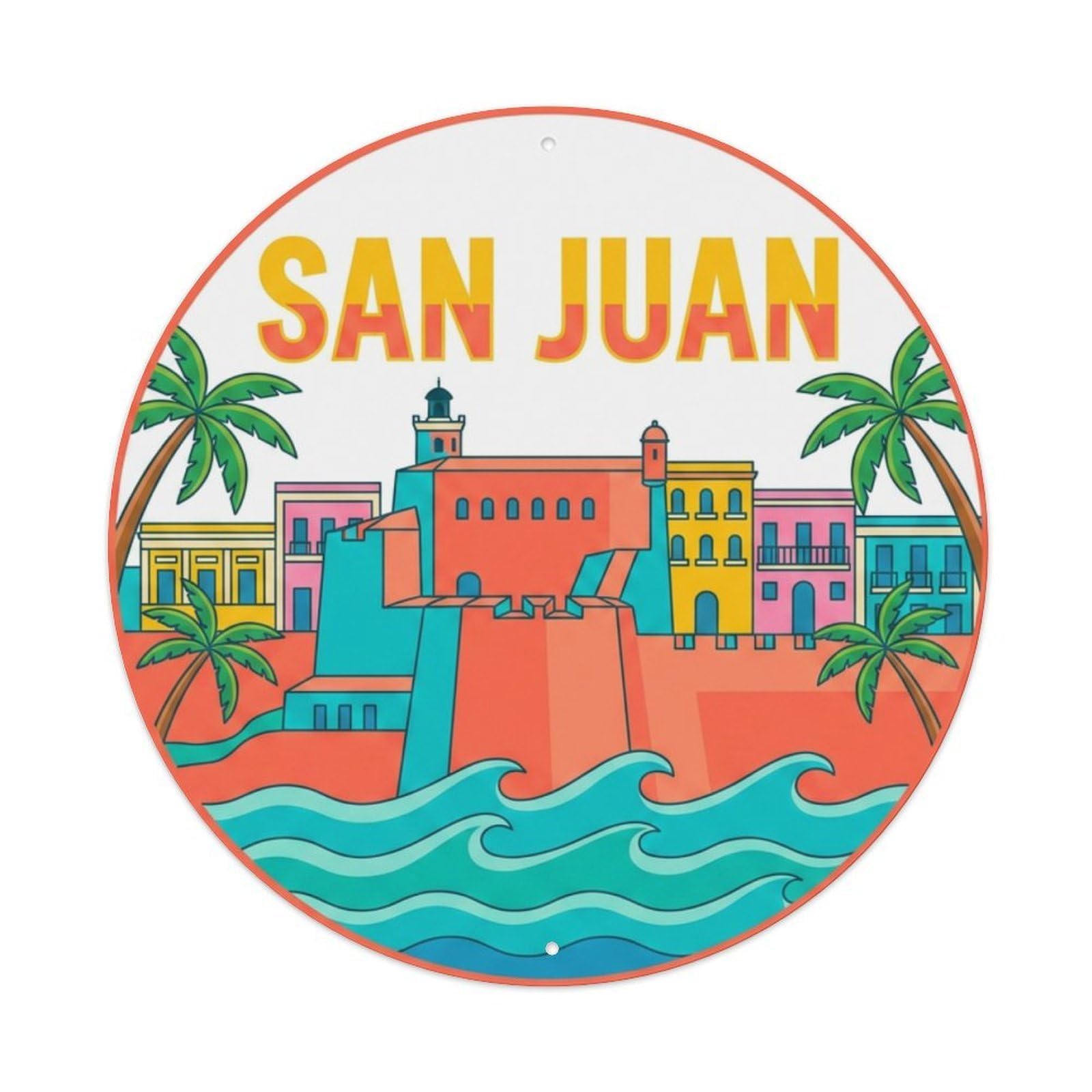 Vintage Travel Puerto Rico San Juan Metal Tin Sign