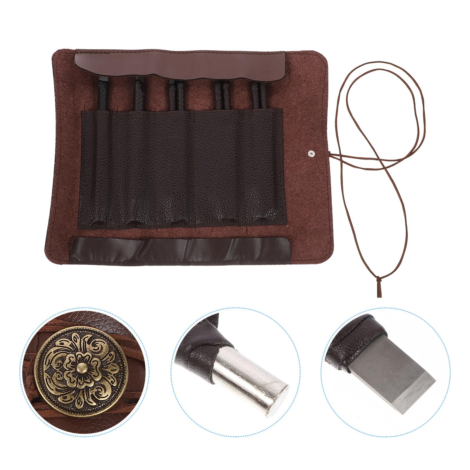 Kit di Strumenti per Intaglio del Legno con Borsa per Conservazione Robusta 8 Pezzi in Acciaio Antiruggine per Principianti e Artigiani Intaglio Legno Fai da Te