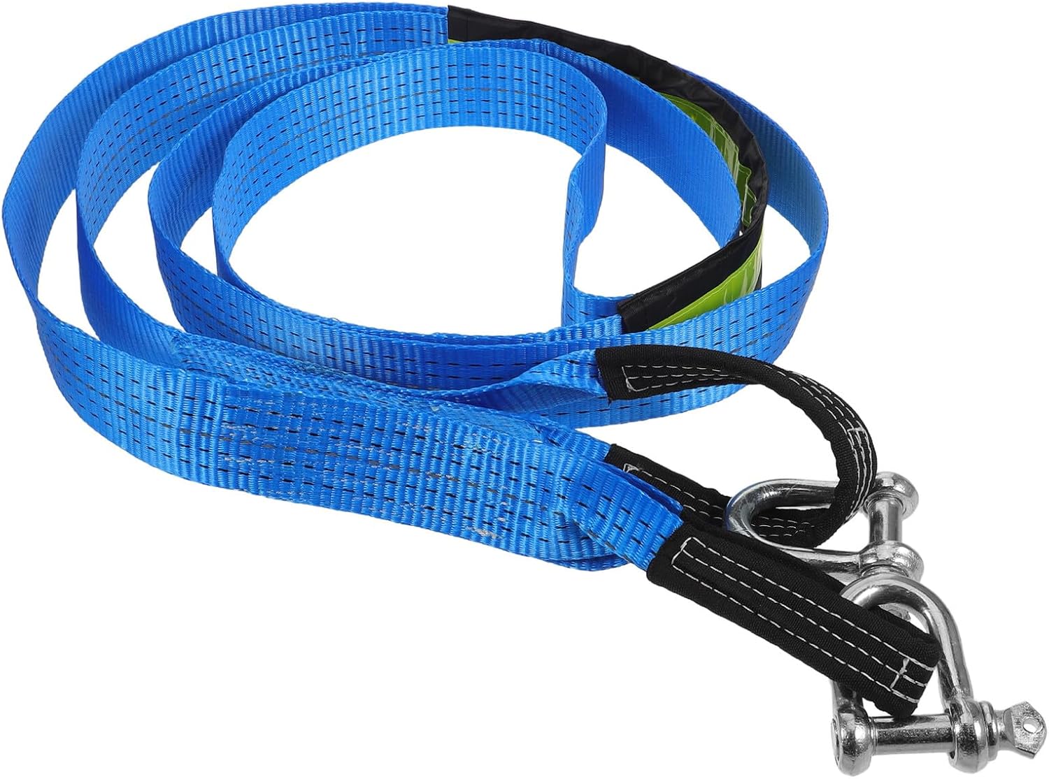 HEMOTON Heavy Duty Trailer Tow Rope with Reflective Strip and U-Shaped Hook 4m 8t Car Towing Strap for Off-Road Vehicles Truck ATV Emergency Hauling