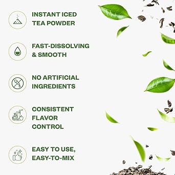 Purisure Unsweetened Instant Black Iced Tea Powder Made from Real Tea Leaves, No Lemon Flavor, Sugarless, Zero- Calories, Dissolves in Cold Water, Makes Up to 220 plus Servings, 4 oz