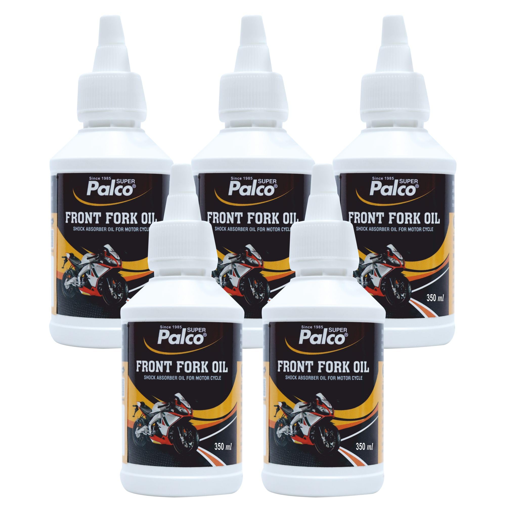 PALCO PAL FRONT FORK OIL | Suspension Fork Fluid | Shock Absorber Oil for Comfortable Ride | Superior Damping Performance, and long-lasting suspension Oil 350 ml (Pack of 5)