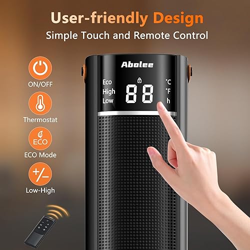 Miniatura 7 de Calentadores espaciales para uso en interiores, calentador eléctrico de 26 pulgadas y 12 piess con control remoto, calentadores eléctricos de 1500 W