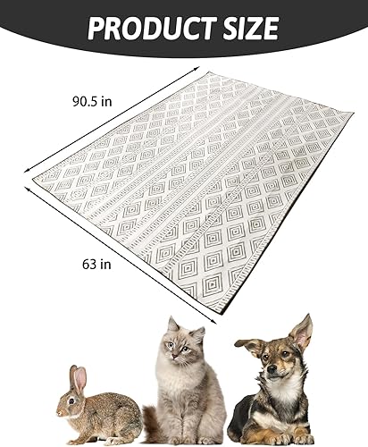 Vista 87 de BNOSDM Alfombra grande lavable de 79 x 55 pulgadas para conejos, almohadilla antideslizante grande para conejos, cojín reutilizable de conejo