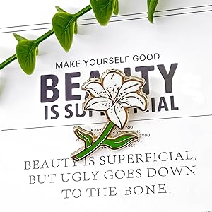 Amazon.com: White Lily Flower Pin - Flower Series - Enamel