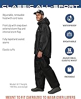 Vista 3 de FROGG TOGGS Traje de lluvia impermeable transpirable clásico de 3 capas para hombre, para todos los deportes