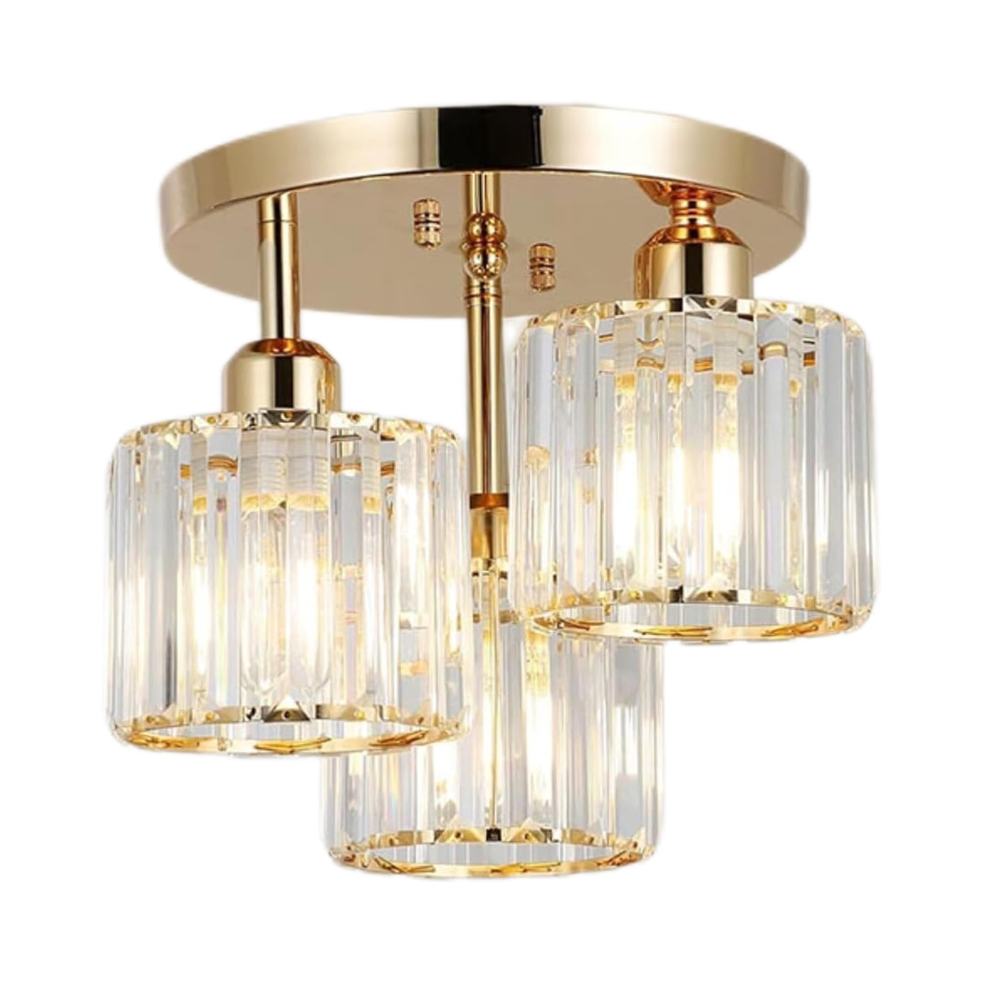 ‌Lámpara de Araña de Cristal Moderna E26 - Techo Colgante con 3 Luces LED, Pantalla Elegante - Ideal para Sala, Dormitorio, Cocina, Pasillo o Baño