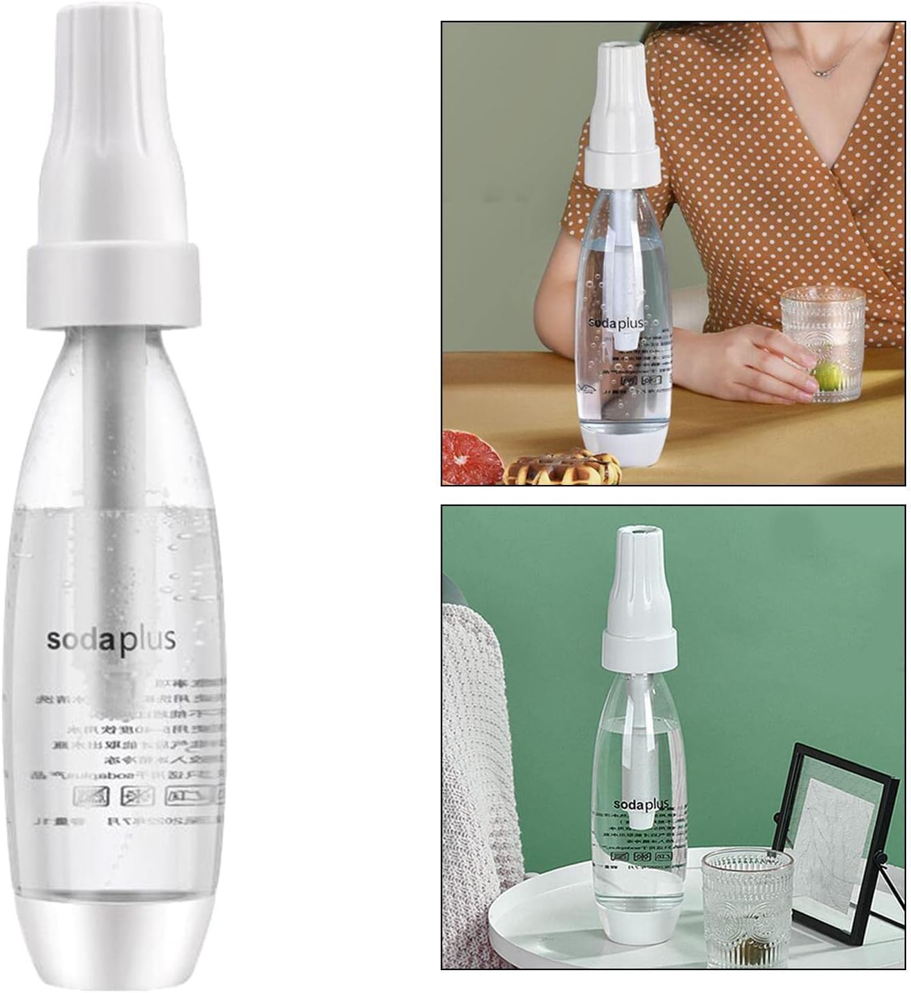 Dolity Portable 1000ml Soda Water Maker Sparkling Water Bottle Mini Beverage Machine Seltzer Carbonated Water