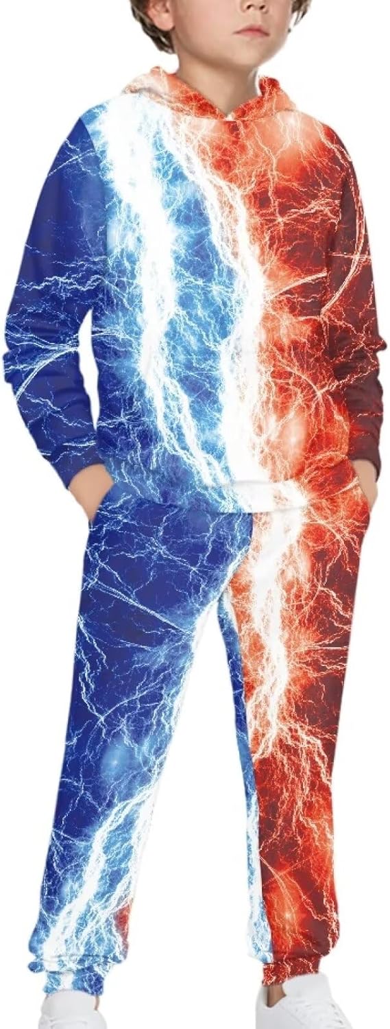 Boys Two Piece Outfits Cool Pullover Hoodie and Sweatpant 5-12 Y