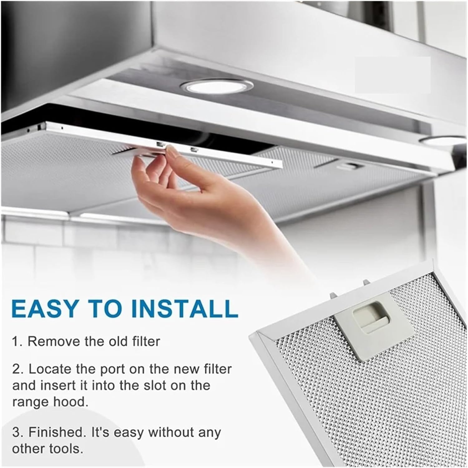A07R 4-Pack W10169961A Range Hood Filter, Compatible For Whirlpool, Compatible For Jenn.Air，Range Hood Mesh Cover Replacement Parts